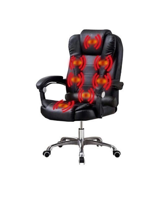 Silla Ejecutiva en cuero Lumax con 7 Puntos de Masaje Negro
