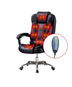 Silla Ejecutiva en cuero Lumax con 7 Puntos de Masaje Negro