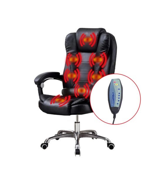 Silla Ejecutiva en cuero Lumax con 7 Puntos de Masaje Negro