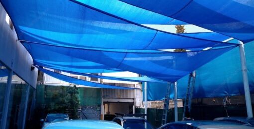 Toldo Vela Sombra viento y granizo Uv -2*2 Mts Cuadrado Azul