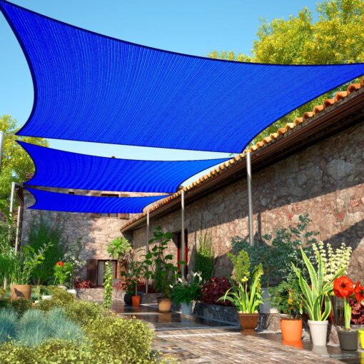 Toldo Vela Sombra viento y granizo Uv -2*2 Mts Cuadrado Azul