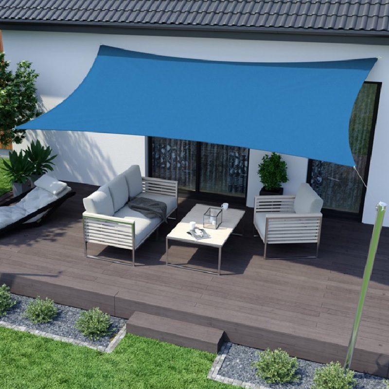 Toldo Vela p/ sombra viento c/ Uv - 4*3 rectangulo AZUL Toldo Vela p/ sombra viento c/ Uv - 4*3 rectangulo AZUL
