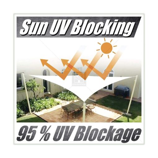 Toldo Vela p/ sombra viento y granizo c/Uv - 6*3 rectangulo