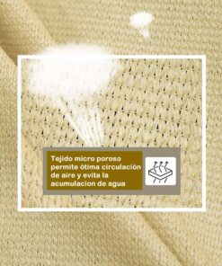 Toldo Vela p/ sombra viento y granizo c protec Uv 5*2 metros