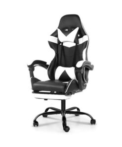 Silla Gamer Lumax Modelo ROM con Apoyapies - Negro/Blanco