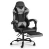 Silla Gamer Lumax Modelo ROM con Apoyapies - Negro/Gris