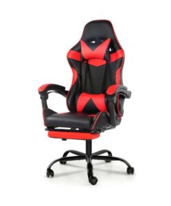 Silla Gamer Lumax Modelo ROM con Apoyapies - Negro/Rojo