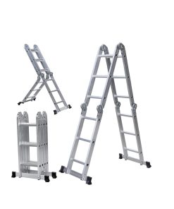 Escalera andamio 3.4 mts 12 escalones Aluminio Sin Chapones