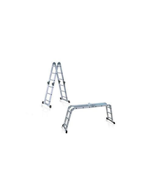 Escalera andamio 3.4 mts 12 escalones Aluminio Sin Chapones