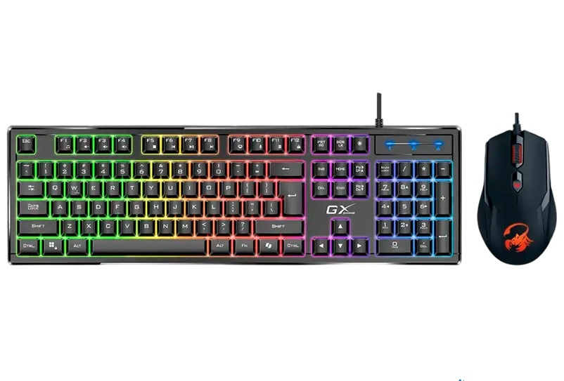 Combo Genius teclado y mouse Scorpion RGB KM-GX6 Combo Genius teclado y mouse Scorpion RGB KM-GX6