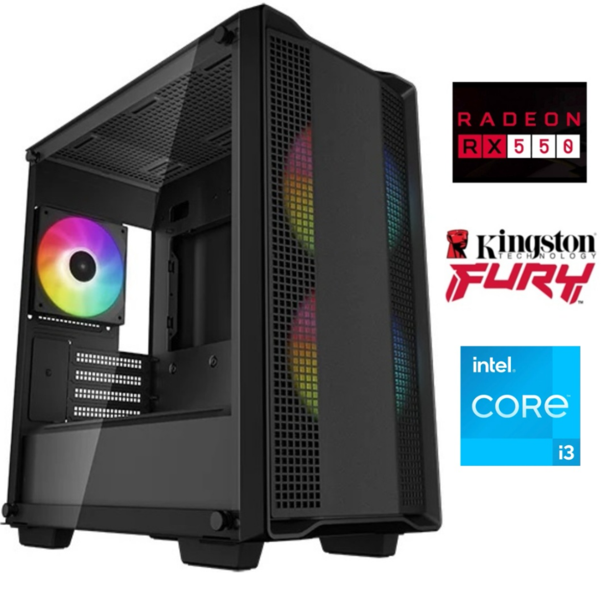 Equipo Gamer Core i3 10100F 8GB SSD 480GB RX550 4GB Equipo Gamer Core i3 10100F 8GB SSD 480GB RX550 4GB