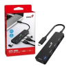 Hub Genius USB-C a 4 USB-A 3.0 Velocidad datos 625 MB/s.