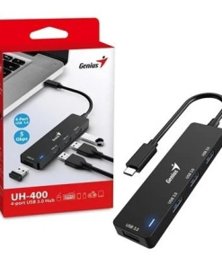 Hub Genius USB-C a 4 USB-A 3.0 Velocidad datos 625 MB/s.