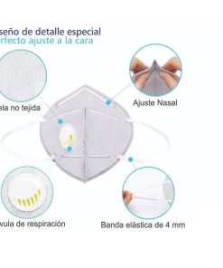 Mascara Tapa Boca Mascarilla KN95 con Valvula (Caja 10 Uni)
