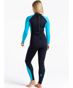 Traje de neopreno c-skins mujer Largo Raven BLACK/CYAN/AZURE