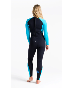 Traje de neopreno c-skins mujer Largo Raven BLACK/CYAN/AZURE