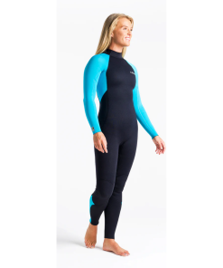 Traje de neopreno c-skins mujer Largo Raven BLACK/CYAN/AZURE