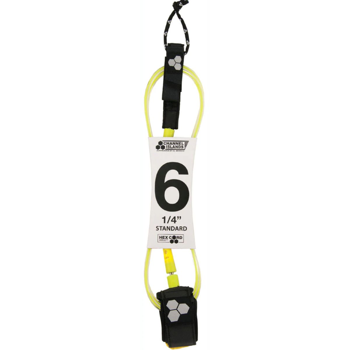 Leash Para Tabla De Surf 1,8M HEX CORD Amarillo Leash Para Tabla De Surf 1,8M HEX CORD Amarillo