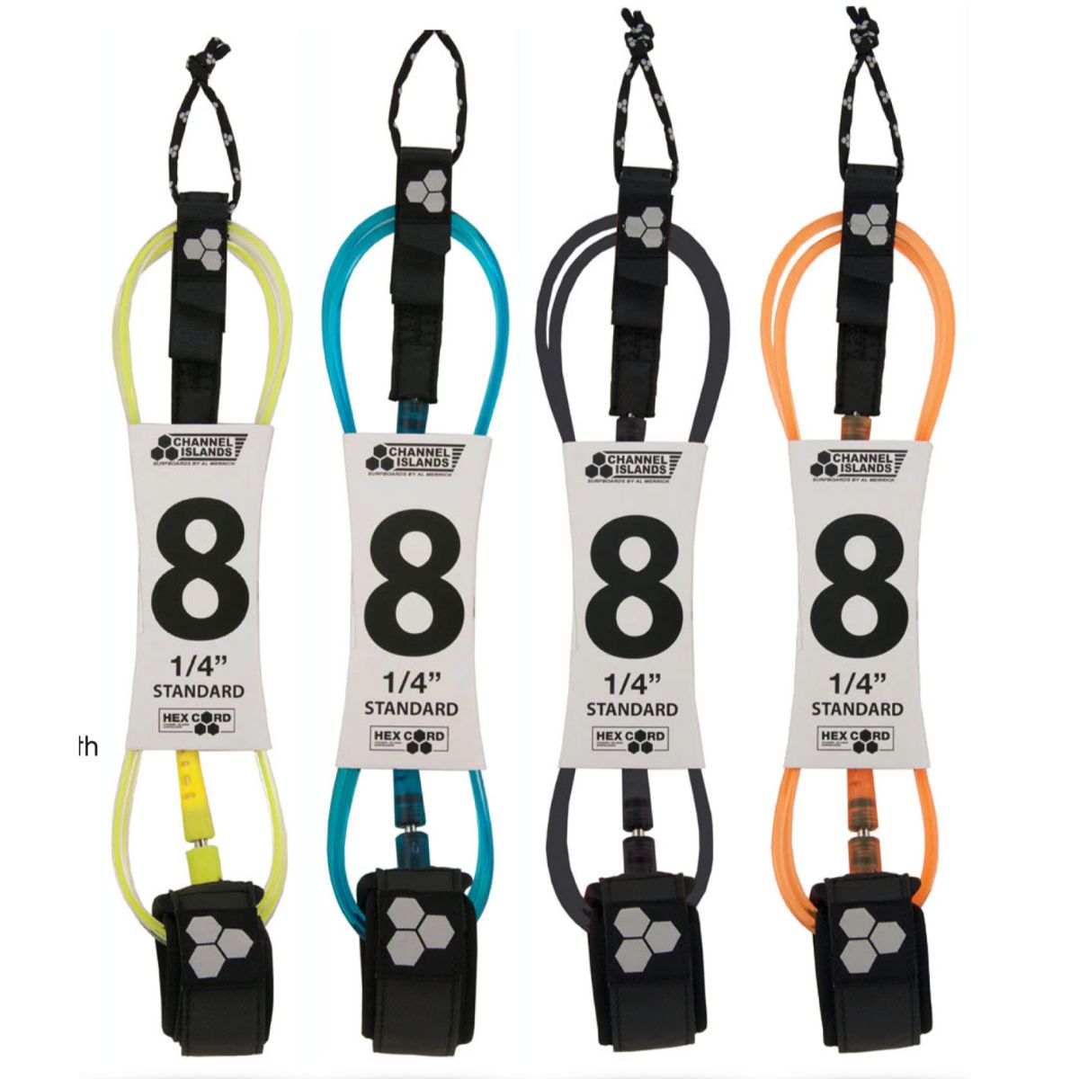 Leash Para Tabla Surf 2,4M HEX CORD Amarillo CHANNEL ISLANDS Leash Para Tabla Surf 2,4M HEX CORD Amarillo CHANNEL ISLANDS