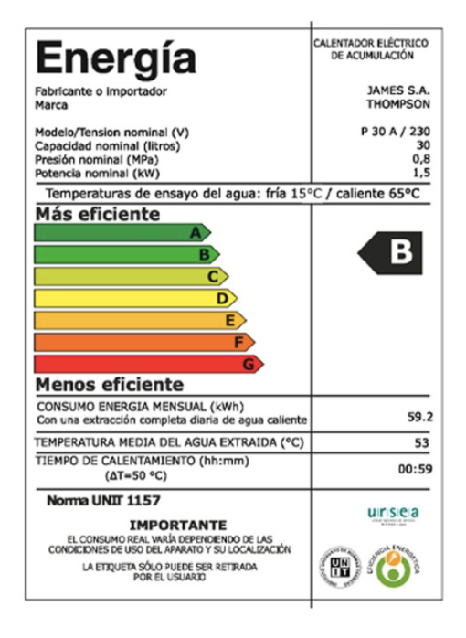 Termotanque / Calefon / Calentador 30L - Thompson Clase B