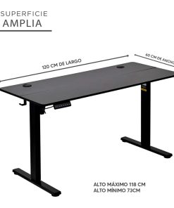 Escritorio Eléctrico Gamer Ergonómico Altura Ajustable NEGRO