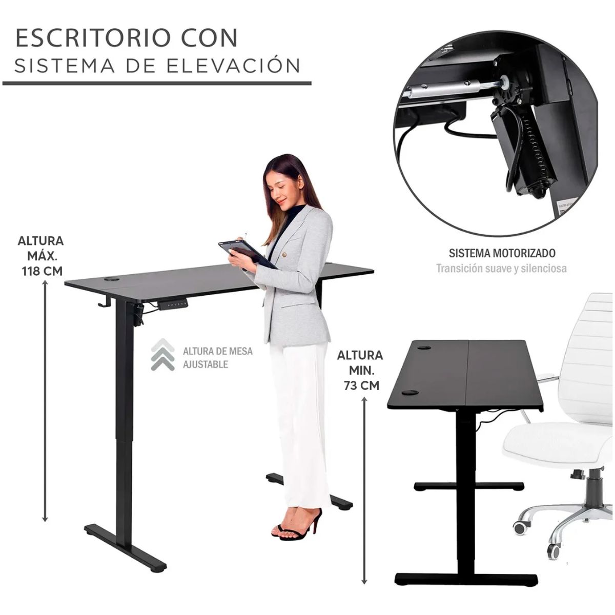 Escritorio Eléctrico Gamer Ergonómico Altura Ajustable NEGRO Escritorio Eléctrico Gamer Ergonómico Altura Ajustable NEGRO