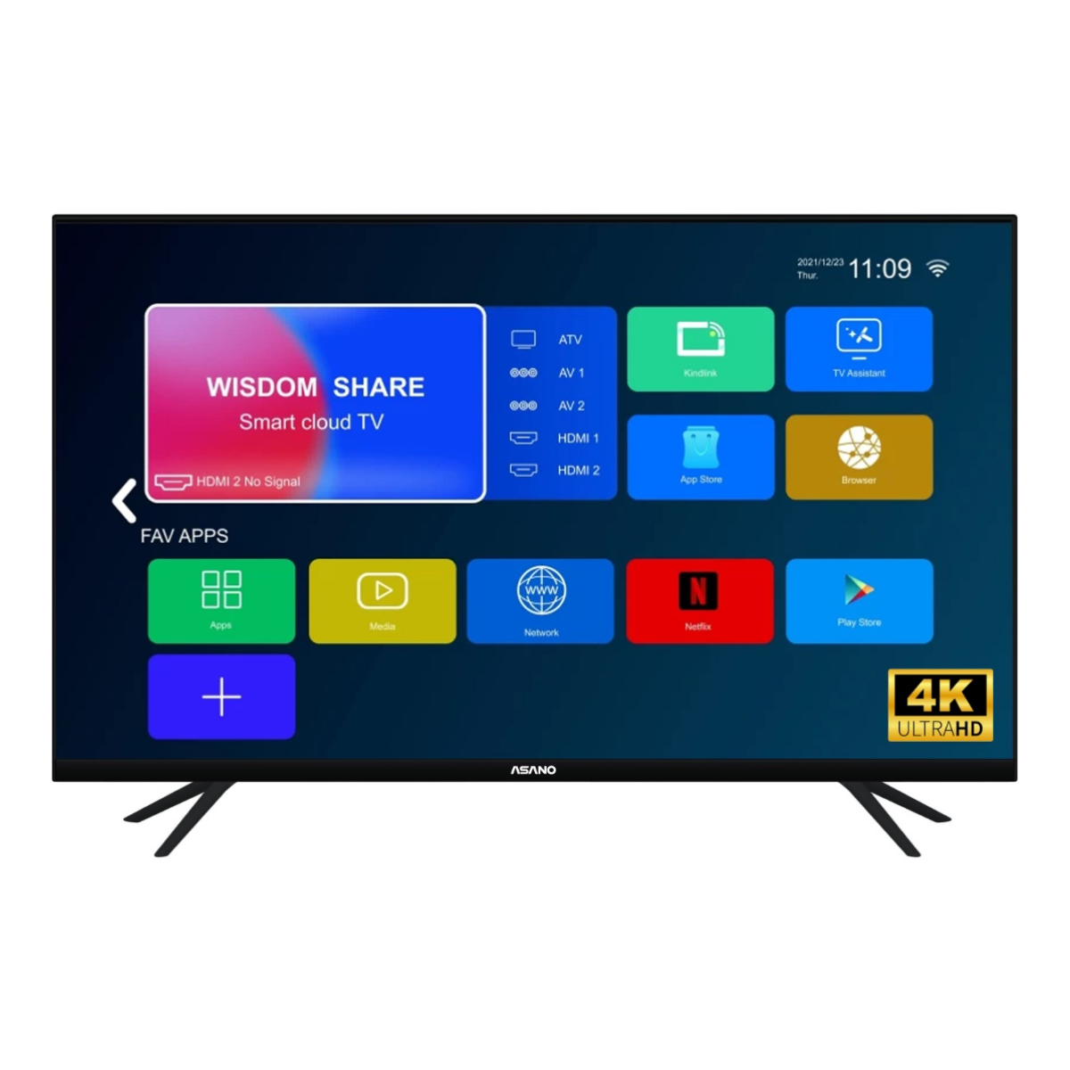 TV LED Asano 55'' 4K sin bordes SMART 55D1 4K Frameless