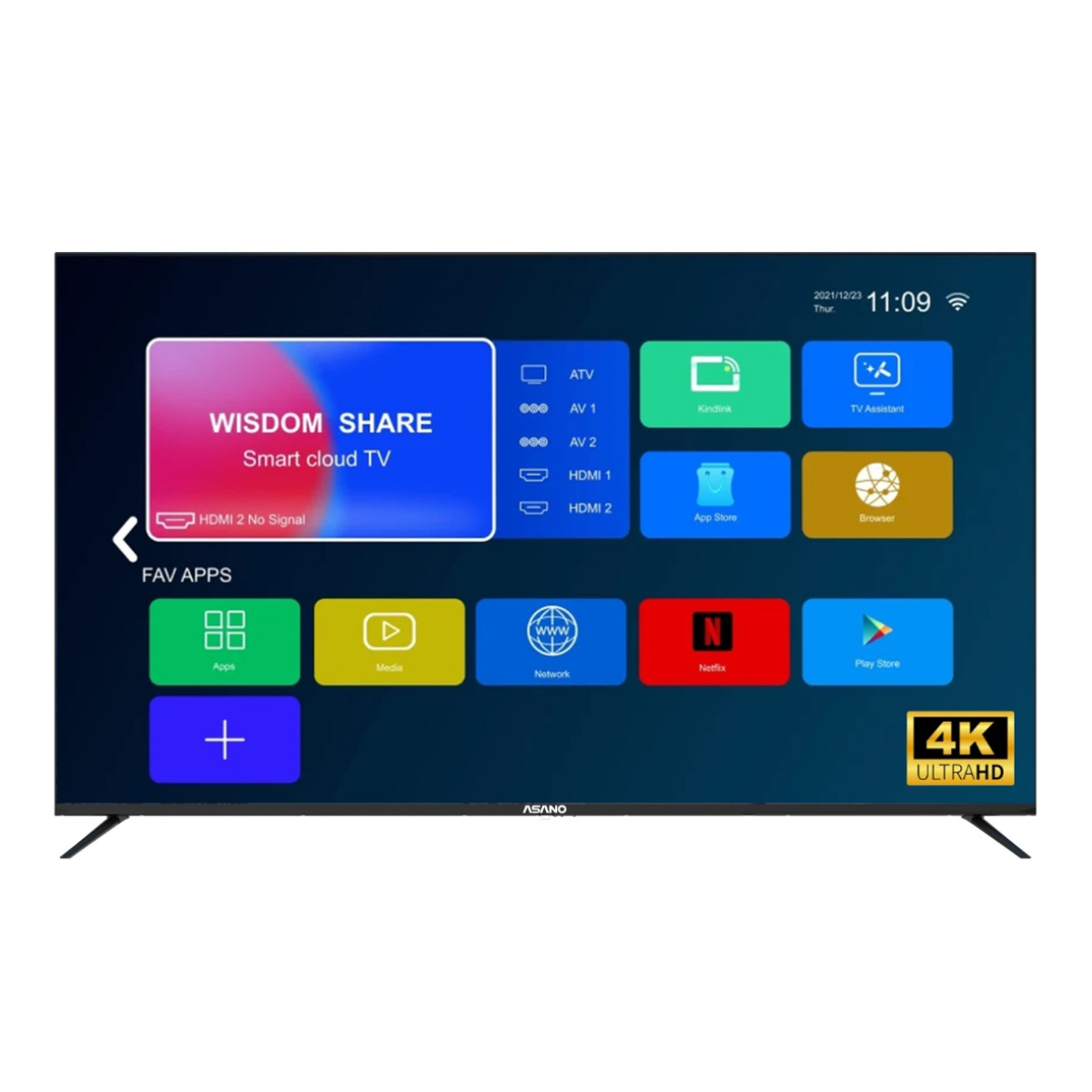 TV LED Asano 65'' 4K sin bordes SMART 65DF2-M 4K Frameless