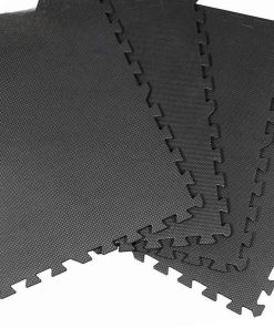 10 x Piso Tatami Goma Eva Encastrable 1x1m 2cm Negro Gris