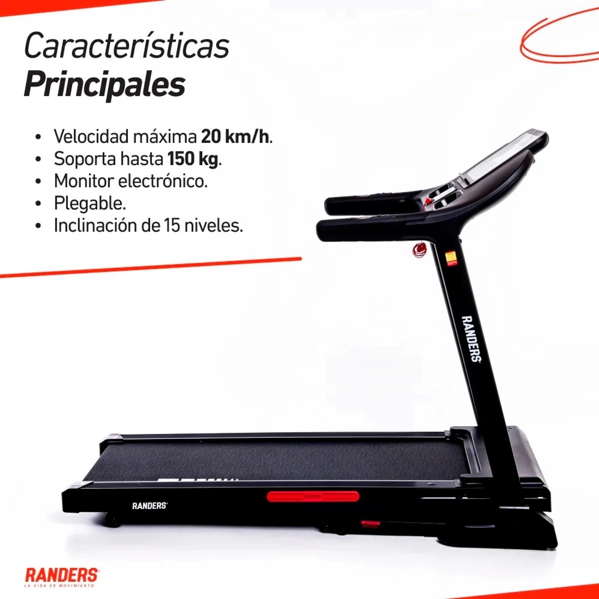 Caminadora eléctrica Randers 2.5HP 20km sop150Kg  ARG-780-X Caminadora eléctrica Randers 2.5HP 20km sop150Kg ARG-780-X