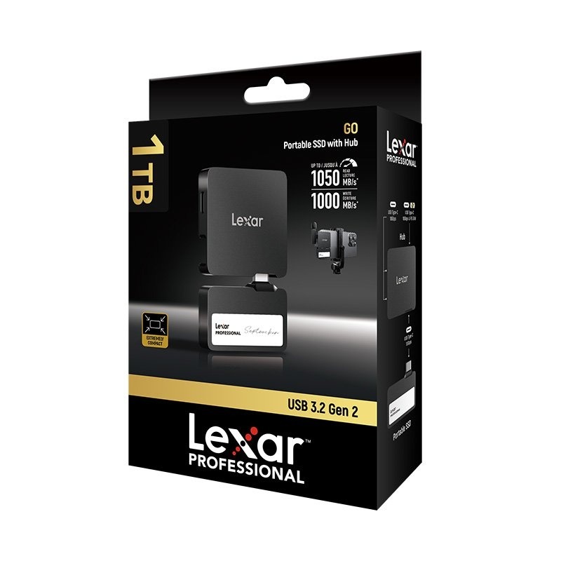 Disco SSD Lexar Pro 1TB Portable con Hub - hasta 1050 MB/s Disco SSD Lexar Pro 1TB Portable con Hub - hasta 1050 MB/s