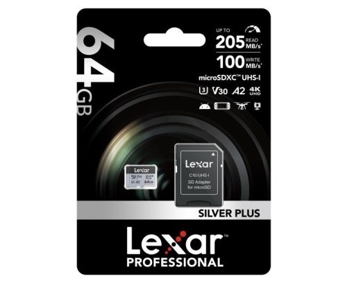 Memoria microSDXC Lexar Pro 64GB Silver Plus - 205 MB/s