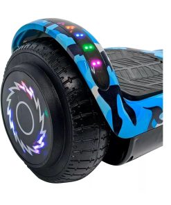 Patineta Eléctrica Hoverboard BT c/Rodilleras Azul Camuflado