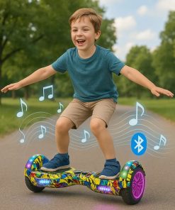 Patineta Eléctrica Hoverboard Bluetooth c/Rodilleras Blanco