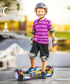 Patineta Eléctrica Hoverboard Bluetooth c/Rodilleras Blanco