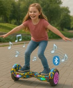 Patineta Eléctrica Hoverboard Bluetooth c/Rodilleras Blanco
