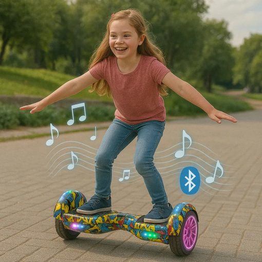 Patineta Eléctrica Hoverboard Bluetooth c/Rodilleras Blanco