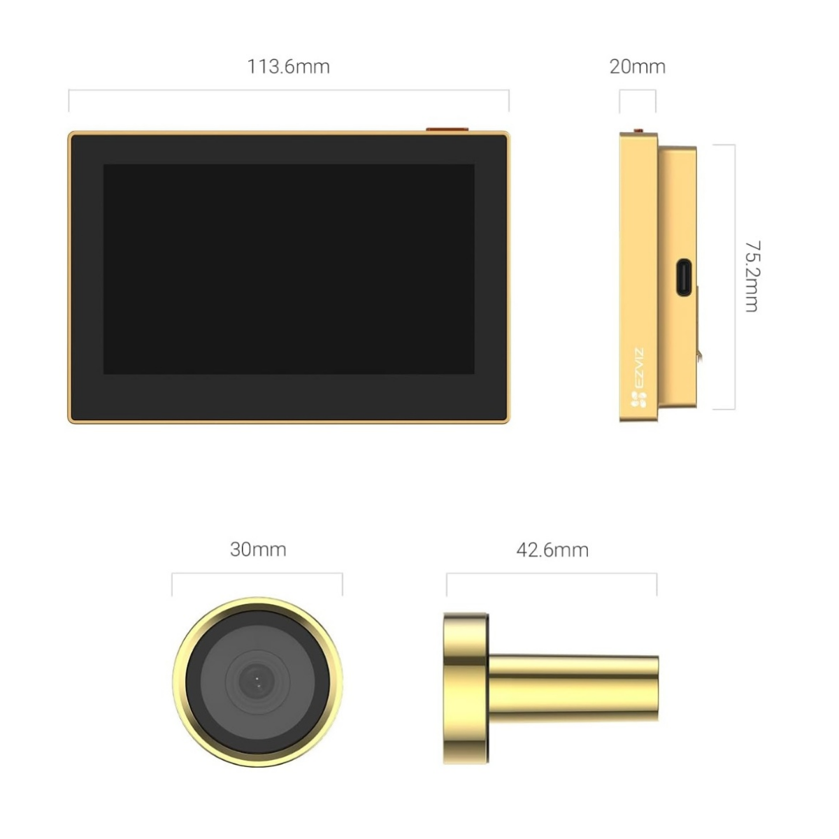 Videoportero Ezviz CS-HP2 (2MP) Golden Full HD 1080P Videoportero Ezviz CS-HP2 (2MP) Golden Full HD 1080P