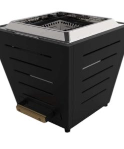 Brasero Portátil Fire Pit de Acero Inoxidable Negro 25cm