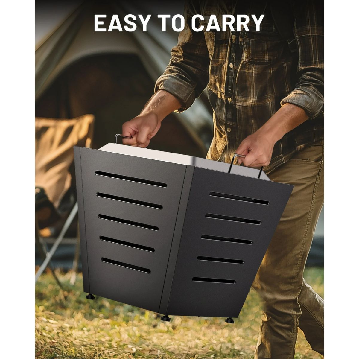 Brasero Portátil Fire Pit de Acero Inoxidable Negro 25cm Brasero Portátil Fire Pit de Acero Inoxidable Negro 25cm