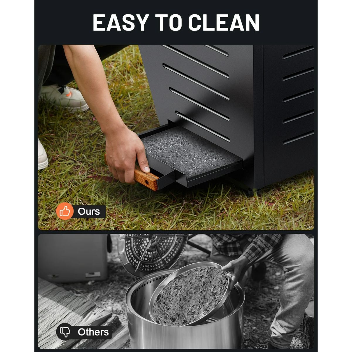 Brasero Portátil Fire Pit de Acero Inoxidable Negro 25cm Brasero Portátil Fire Pit de Acero Inoxidable Negro 25cm