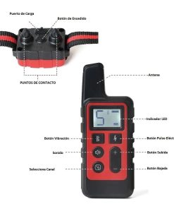 Collar Perro Adiestra Entrena Remoto Eléctrico Sumergible