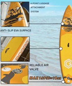Copia - Tabla De Surf Stand Up Paddle Inflable Gq Sw 3.35mts + Acc Celeste