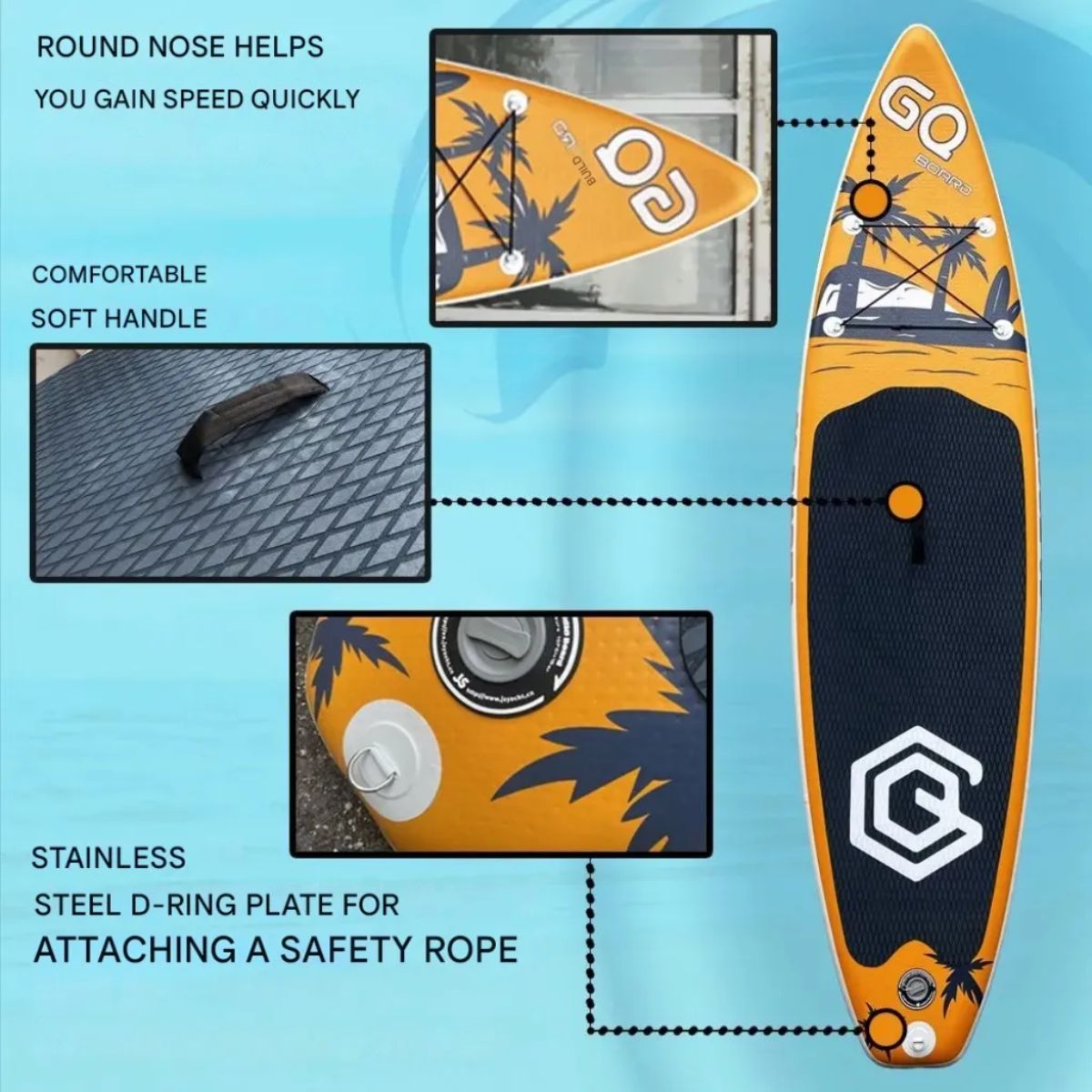 Copia - Tabla De Surf Stand Up Paddle Inflable Gq Sw 3.35mts + Acc Celeste Copia - Tabla De Surf Stand Up Paddle Inflable Gq Sw 3.35mts + Acc Celeste