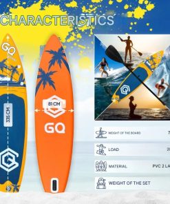 Copia - Tabla De Surf Stand Up Paddle Inflable Gq Sw 3.35mts + Acc Celeste