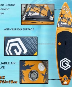 Copia - Tabla De Surf Stand Up Paddle Inflable Gq Sw 3.35mts + Acc Celeste