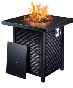 Mesa de Exterior con Brasero a Gas de Acero Revestido BLACK