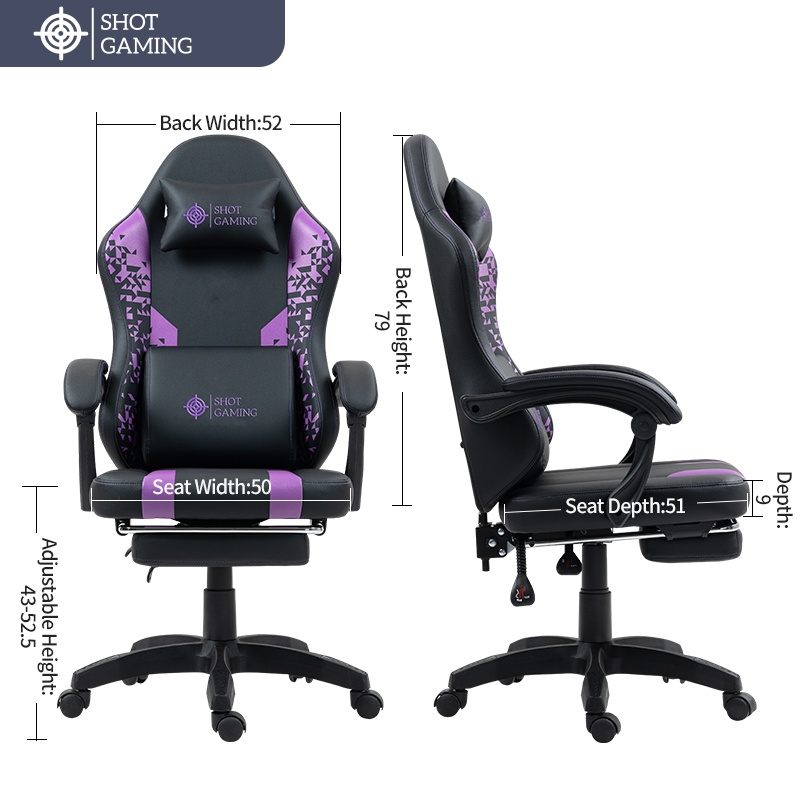 Silla Gamer Shot Gaming SHOT-D1141-PB | Soporte ergonómico Silla Gamer Shot Gaming SHOT-D1141-PB | Soporte ergonómico