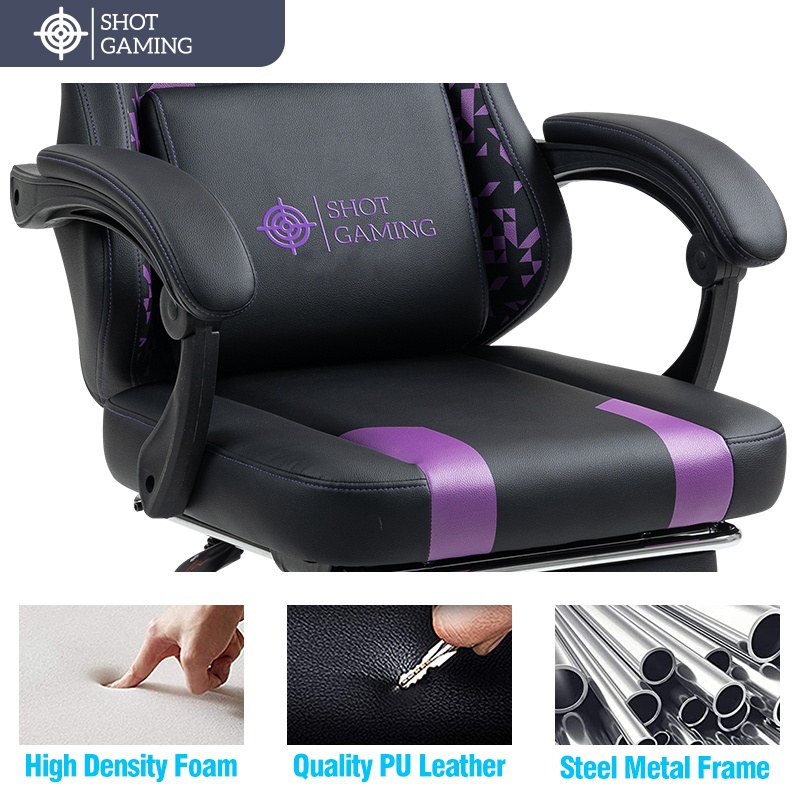 Silla Gamer Shot Gaming SHOT-D1141-PB | Soporte ergonómico Silla Gamer Shot Gaming SHOT-D1141-PB | Soporte ergonómico