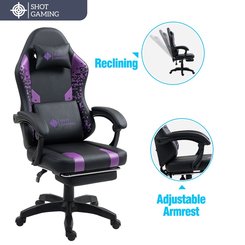 Silla Gamer Shot Gaming SHOT-D1141-PB | Soporte ergonómico Silla Gamer Shot Gaming SHOT-D1141-PB | Soporte ergonómico